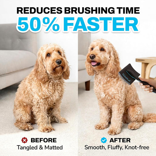 The Doodle Brush Slicker Brush Curly Coat Detangler, Extra Long Pin