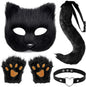 Therian Mask and Tail Set Furry Fox Mask Therian Fox Tail Halloween Set - PuriLite