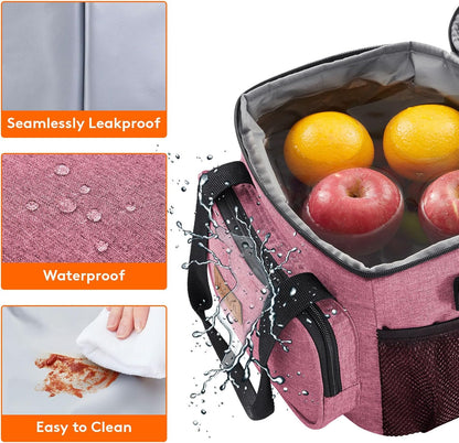 Lifewit Large Lunch Bag for Adults, 24-Can 15L Insulated Lunch Box Leakproof Soft Cooler Cooling Tote for Men Women, Waterproof Reusable Cooler Bags for Work Office Outdoor Picnic Camping, Black