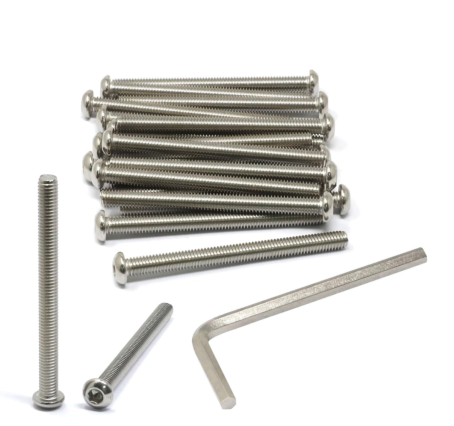 iexcell 50 Pcs M6 x 20mm Thread Pitch 1 mm Stainless Steel 304 Hex Socket Button Head Cap Screws Bolts Kit