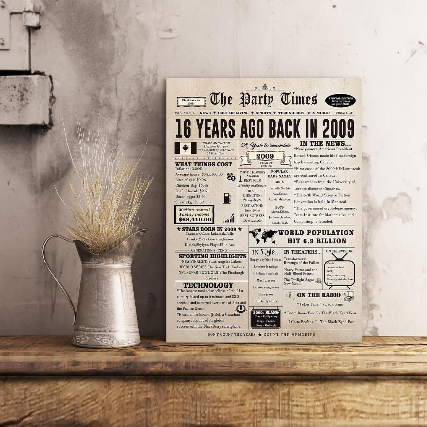 Large 50 Years Old Birthday Gifts for Women Men,Happy 50th Birthday Card for Husband Wife, Retro 50 Years Old Birthday Gifts for Mom Dad