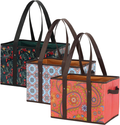 Purilite Select™ Heavy-Duty Reusable Grocery Tote Box Bags – 4 Gallon Capacity
