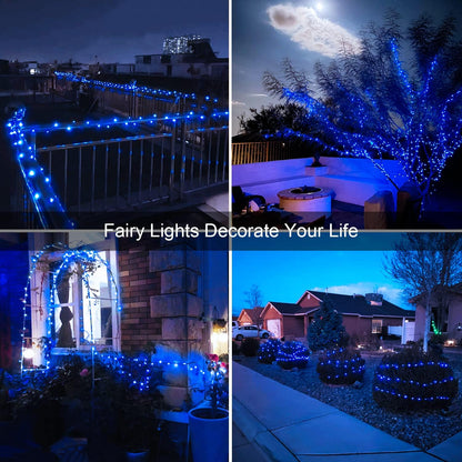 Solar Halloween Decoration Lights, JMEXSUSS 2 Pack 33FT 100 LED Orange and Purple Halloween String Lights, Halloween Lights with 8 Modes for Halloween Tree Yard Outdoor Spooky Party Garden Decorations
