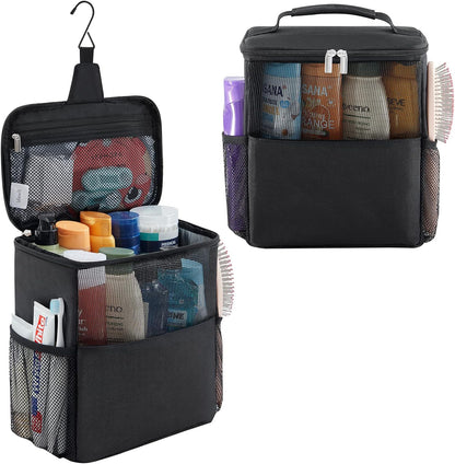 Lifewit Shower Bag Mesh Shower Caddy Portable College Dorm Room Essentials Tote Bag for Bathroom, Gym, Travel, Camping Quick Dry Hanging Shower Organizer Basket Toiletry Bag, Medium, Black