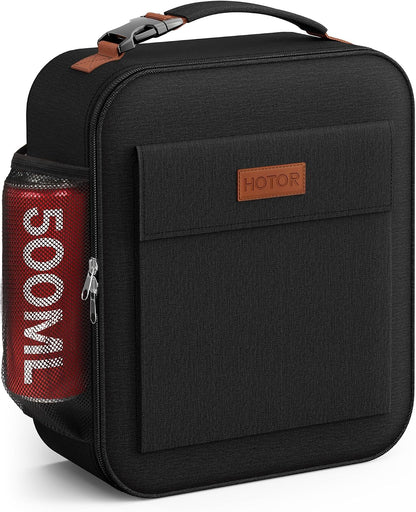 HOTOR Insulated Lunch Bag for Women Men Cooler Lunch Box, Black