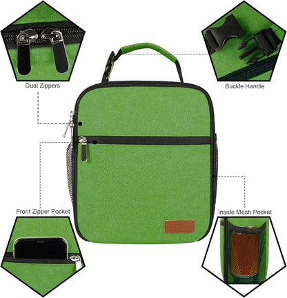 Lunch Box for Men Women Adults Small Lunch Bag for Office Work Picnic - Reusable Portable Lunchbox, Black