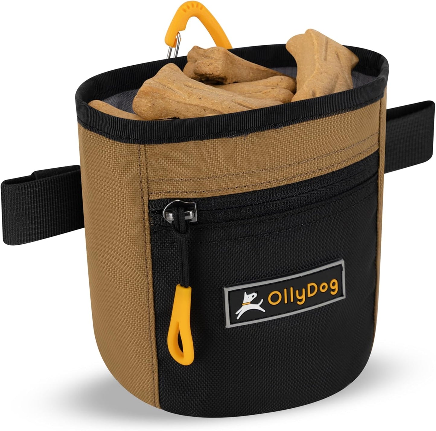 OllyDog Goodie Treat Bag, Dog Treat Pouch, Waist Belt Clip for Hands-Free Training, Magnetic Closure, Dog Training and Behavior Aids, Three Ways to Wear (Abbey Stone)
