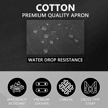 CONTAIL Chef Apron for Men Women,Canvas Aprons with Pockets-Cross Back Kitchen Apron for Cooking Grilling Baking BBQ Barber