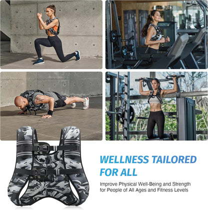 ZELUS Weighted Vest, 6lb/8lb/12lb/16lb/20lb/25lb/30lb Weight Vest with Reflective Stripe for Workout, Strength Training, Running, Fitness, Muscle Building, Weight Loss, Weightlifting