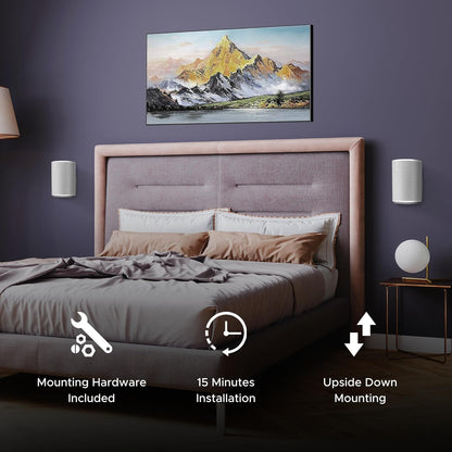ERA100 Wall Mount Bracket, Low Profile, White, Single Unit, Compatible with Sonos ERA 100 Speaker, Complete with All Fixing Hardware