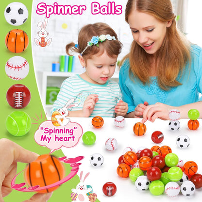 40PCS Fidget Spinner Balls Halloween Stuffers Kids Party Favors Birthday Supplies Goodie Bag Fillers Classroom Treasure Box Carnival Prizes Bulk Treat Pinata Fillers Mini Stuff for Students Boy Girl