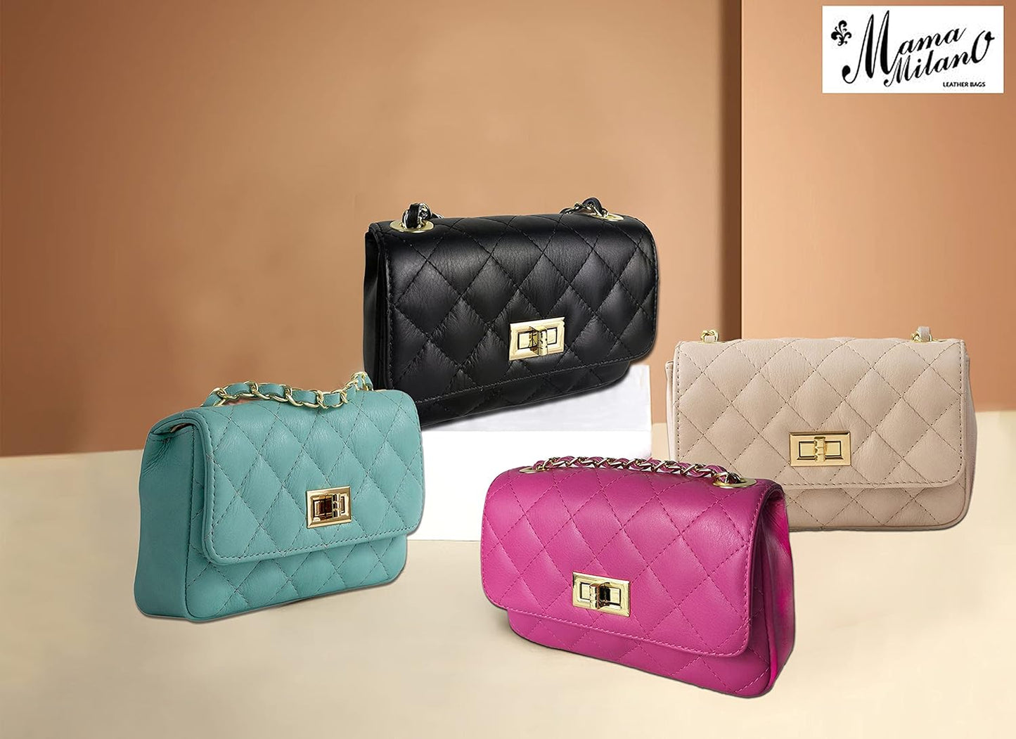 MamaMilano Women/Girls Italian Handmade Genuine Leather Cleo Shoulder Bag/Purse/HandBag/Totebag with Shoulder Strap