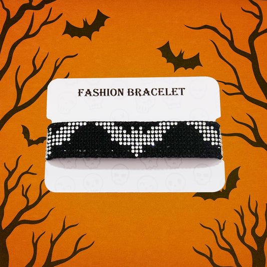 Rigoorium Ghost Charm Bracelet for Women Men – Halloween Jewelry with Sparkling Rhinestones, Adjustable Chain Spooky Costume Party Gift - PuriLite