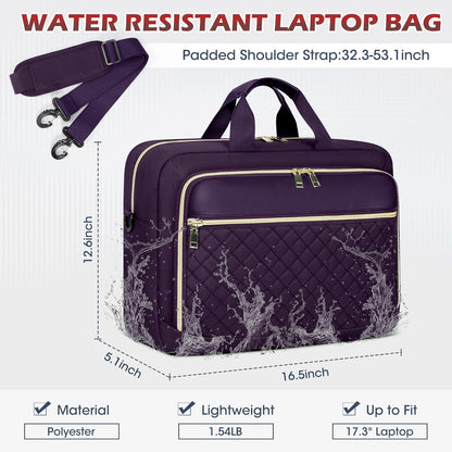 Laptop Bag 17 Inch Laptop Briefcase for Women Waterproof Computer Messenger Bag Professional Laptop Case for Business Work - PuriLite