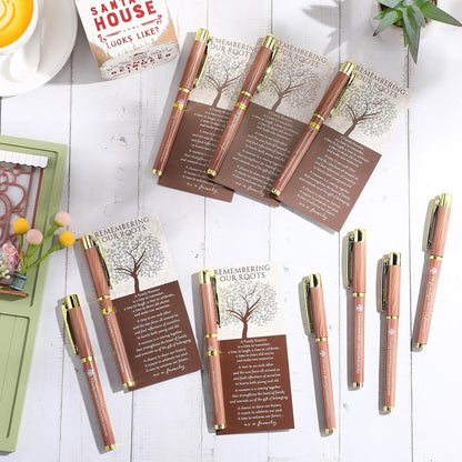 Sayglossy 60 Set Family Reunion Favors Gift Include 5 Styles Ballpoint Pens with Remembering Our Roots Gift Cards and Ties for Gathering Reunion Theme Party Decorations