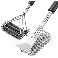 2 Packs BBQ Grill Brush, BBQ Brush Cleaner for Grill, BBQ Accessories Cleaning Brush, BBQ Brush Bristle Free Suitable for Gas, Charcoal, Infrared & Barbecue Grill