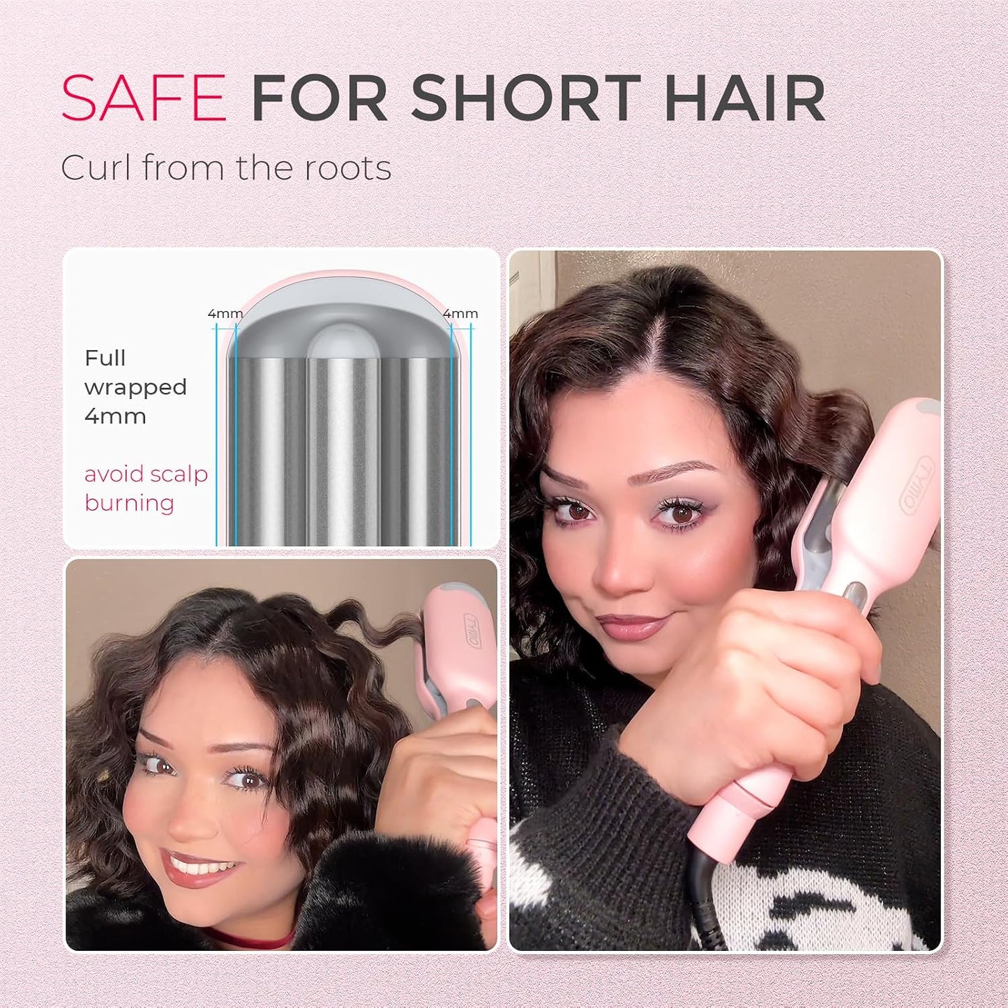 TYMO ROVY Hair Waver Curling Iron, 3-Barrel Ionic Hair Curler