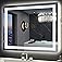Vosuja 50x70cm LED Bathroom Mirror Rounded Corner Rectangle Frameless, 3 Colors Lighted & Stepless Dimmable Vanity-Mirror-with-Lights, Anti-Fog, Horizontal/Vertical Hanging Wall Mirror