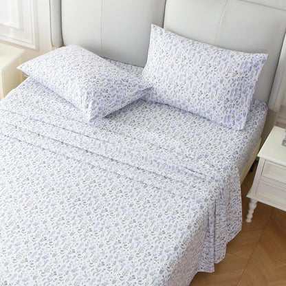 Viviland Floral Queen Sheet Set - 4 Piece Vintage Pink & Yellow Flower Patterned Bed Sheets - Soft, Breathable Microfiber Sheets with Deep Pocket, Non-Slip Fitted Sheets & Pillowcases