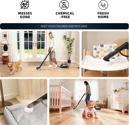 Heavy-Duty Steam Cleaner for Home, 1500W High Pressure with 22 Accessories