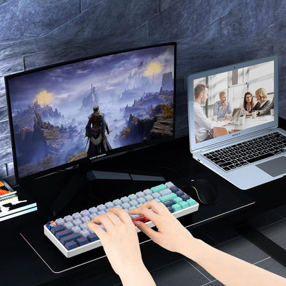 Owpkeenthy Full Size Green Mechanical Gaming Keyboard with Number Pad, Wired 100% Office NKRO Keyboard RGB Backlit 104 Keys with Red Switch for PC Gamer (104 Matcha)