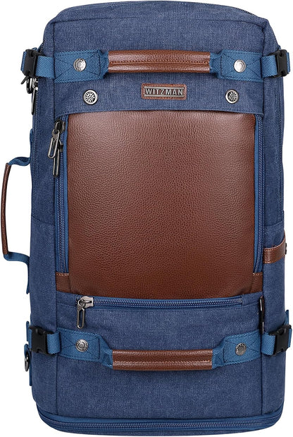 WITZMAN Travel Backpack for Men Women Carry on Luggage Backpack Canvas Rucksack Duffel bag with Shoe Compartment