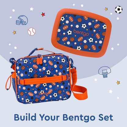 Bentgo® Kids Lunch Bag - Durable, Double Insulated, Water-Resistant Fabric, Interior & Exterior Zippered Pockets, Water Bottle Holder - Ideal for Children 3+ (Shark)