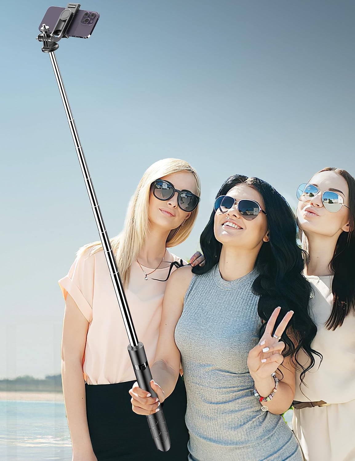 71" Phone Tripod & Selfie Stick, All in One Extendable Cell Phone Tripod with Wireless Remote, Travel Tripods Stand for iPhone 360° Rotation Compatible with iPhone Android Phone, Camera
