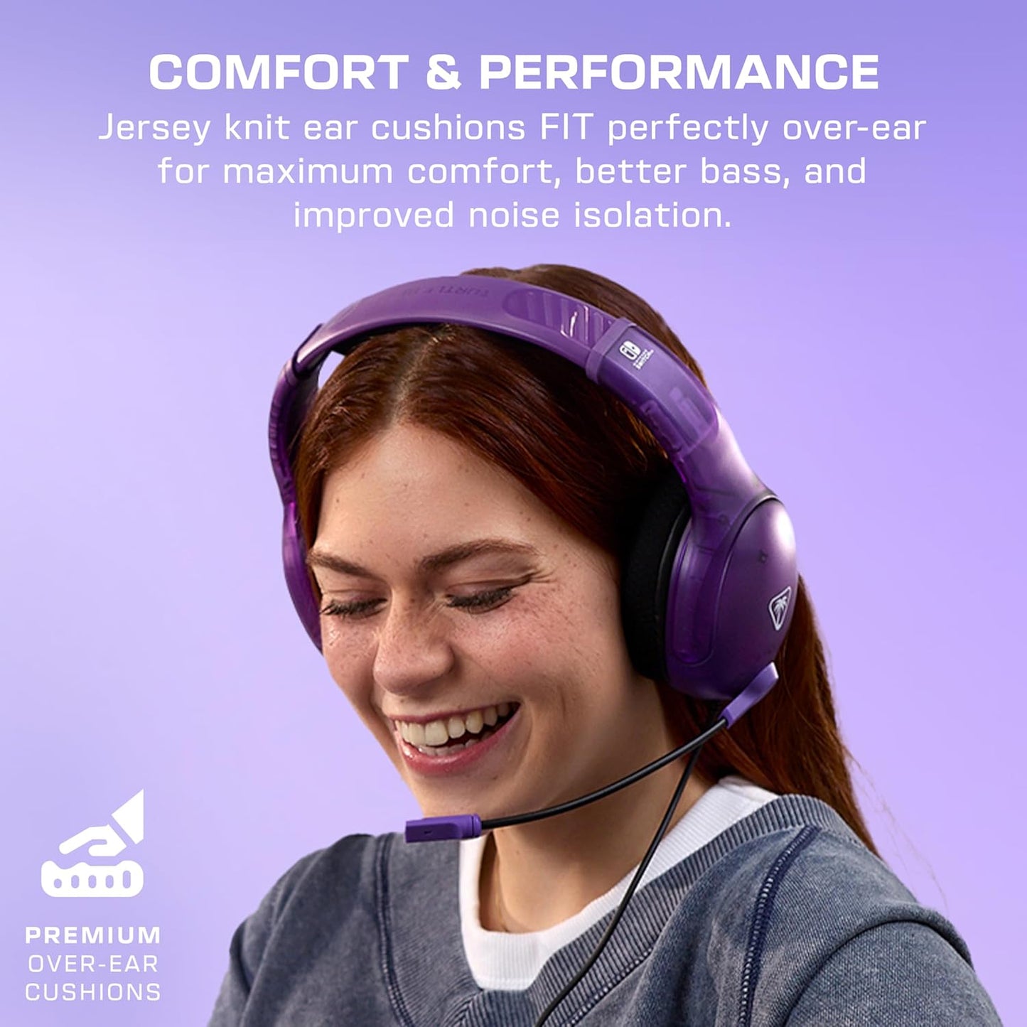Turtle Beach Airlite Fit Officially licensed Nintendo Wired Gaming Headset for Nintendo Switch – Ghost Purple