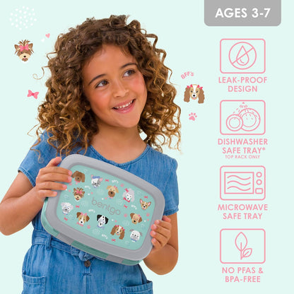 Bentgo Kids Prints (Unicorn) - Leak-Proof, 5-Compartment Bento-Style Kids Lunch Box - Ideal Portion Sizes for Ages 3 to 7 - BPA-Free and Food-Safe Materials