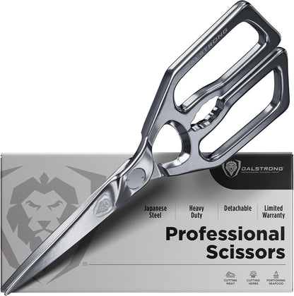 Dalstrong Kitchen Scissors All Purpose - Japanese Stainless Steel - Ambidextrous Kitchen Shears for Food - Detachable - Heavy Duty Scissors Sharp Scissor - Herbs, Pizza, Poultry Meat Cutting Scissors