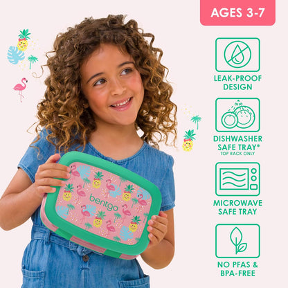Bentgo Kids Prints (Unicorn) - Leak-Proof, 5-Compartment Bento-Style Kids Lunch Box - Ideal Portion Sizes for Ages 3 to 7 - BPA-Free and Food-Safe Materials