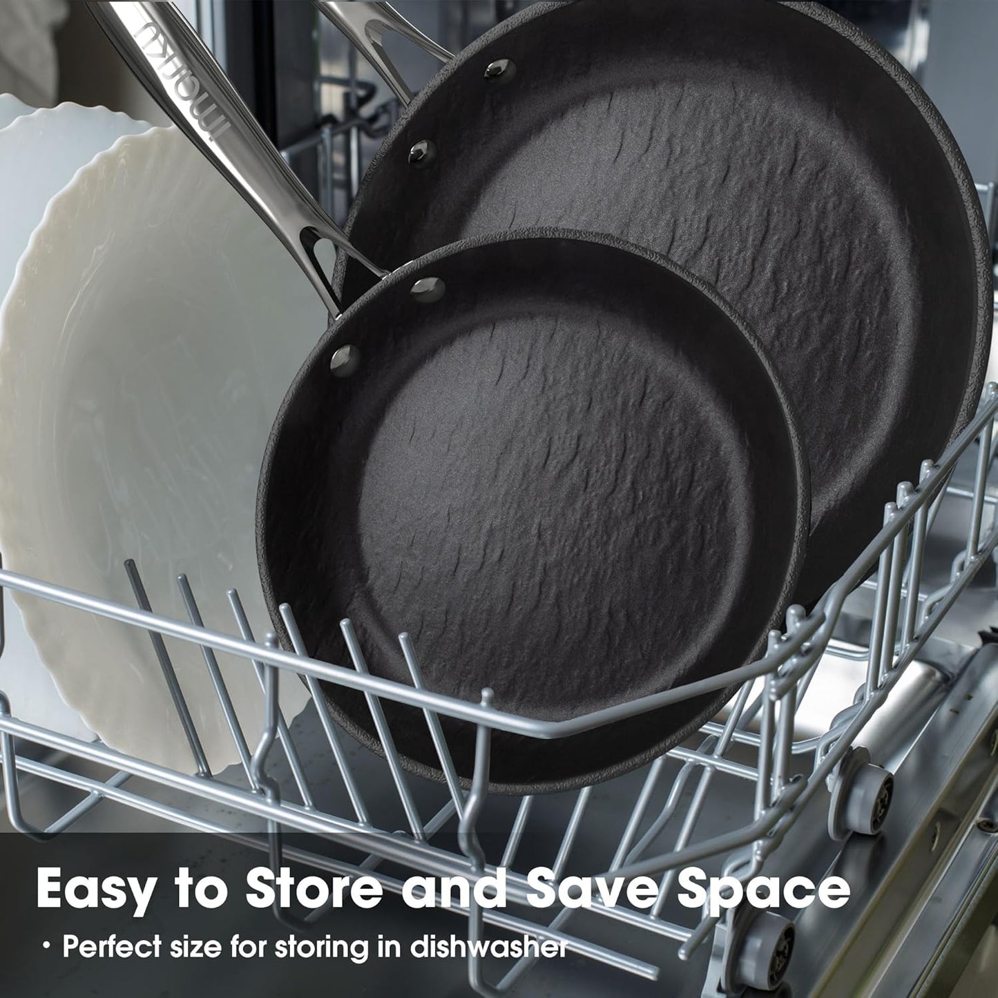 imarku Non Stick Frying Pans - 10 inch Frying Pan Nonstick Skillet, Egg Pan Omelette with Cool Stainless Steel Handle, Dishwasher Safe, Free of PFAS&PFOA, Easy Cleanup, Gifts for Men and Women