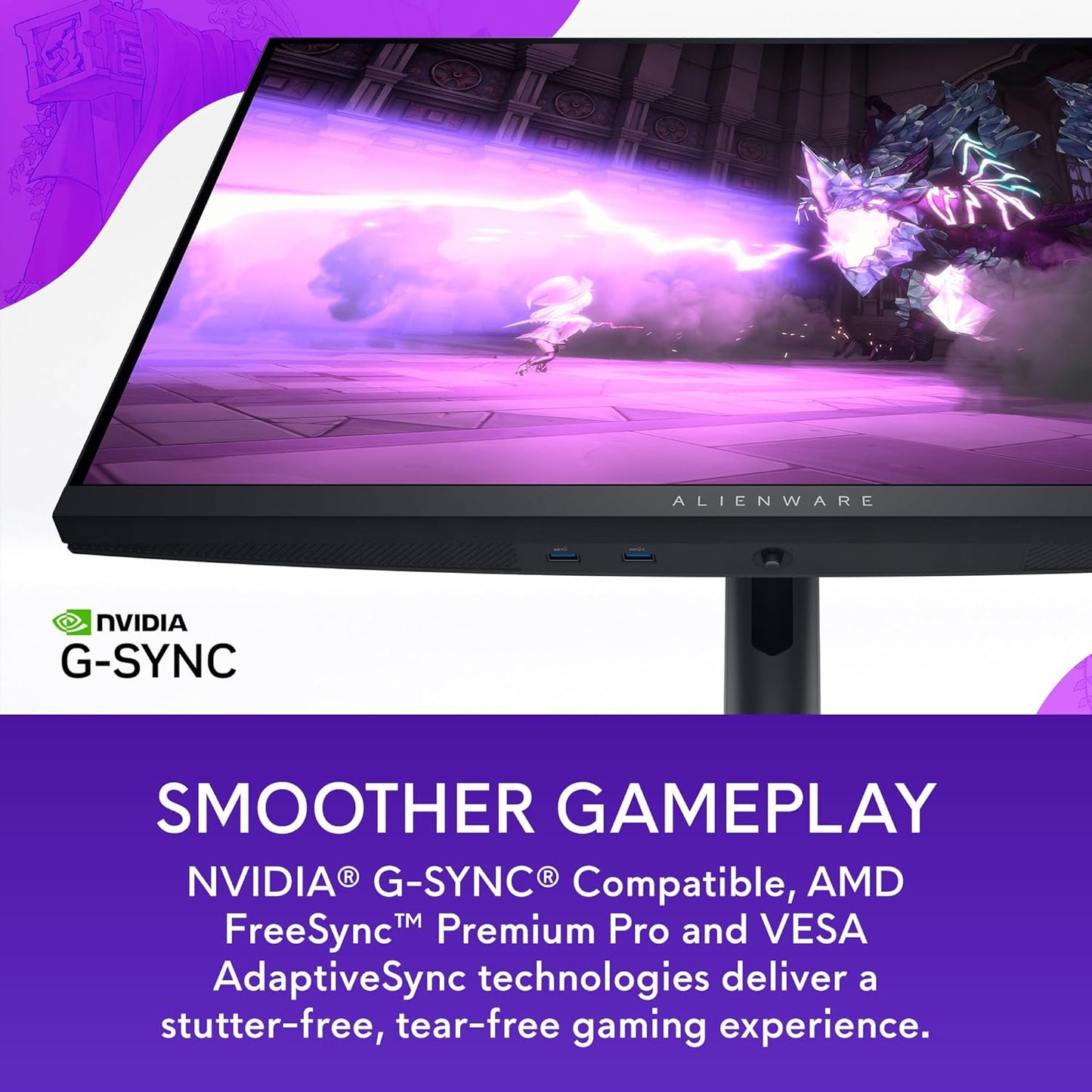 Alienware 25 Gaming Monitor AW2523HF 24.5" IPS LED Full HD (1920 × 1080) 360Hz Display - AMD FreeSync - VESA - Monitor (USB, HDMI) Height/Tilt/Swivel/Pivot Adjustability - Dark Side of The Moon
