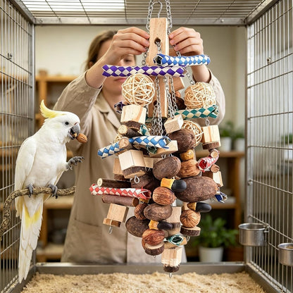 Parakeet Toys Wooden Rattan Natural Enrichment Pet Supplies