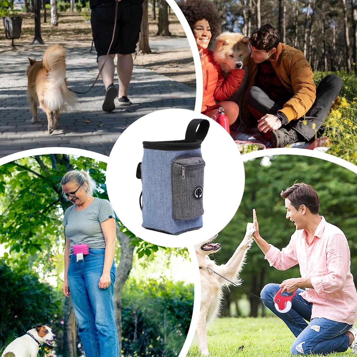 Dog Treat Pouch Bag | Portable Dog Treat Snack Bag Pouch | Dog Treat Carrier Holder, Treat Storage Holder for Travel Dog Walking Puppy Training
