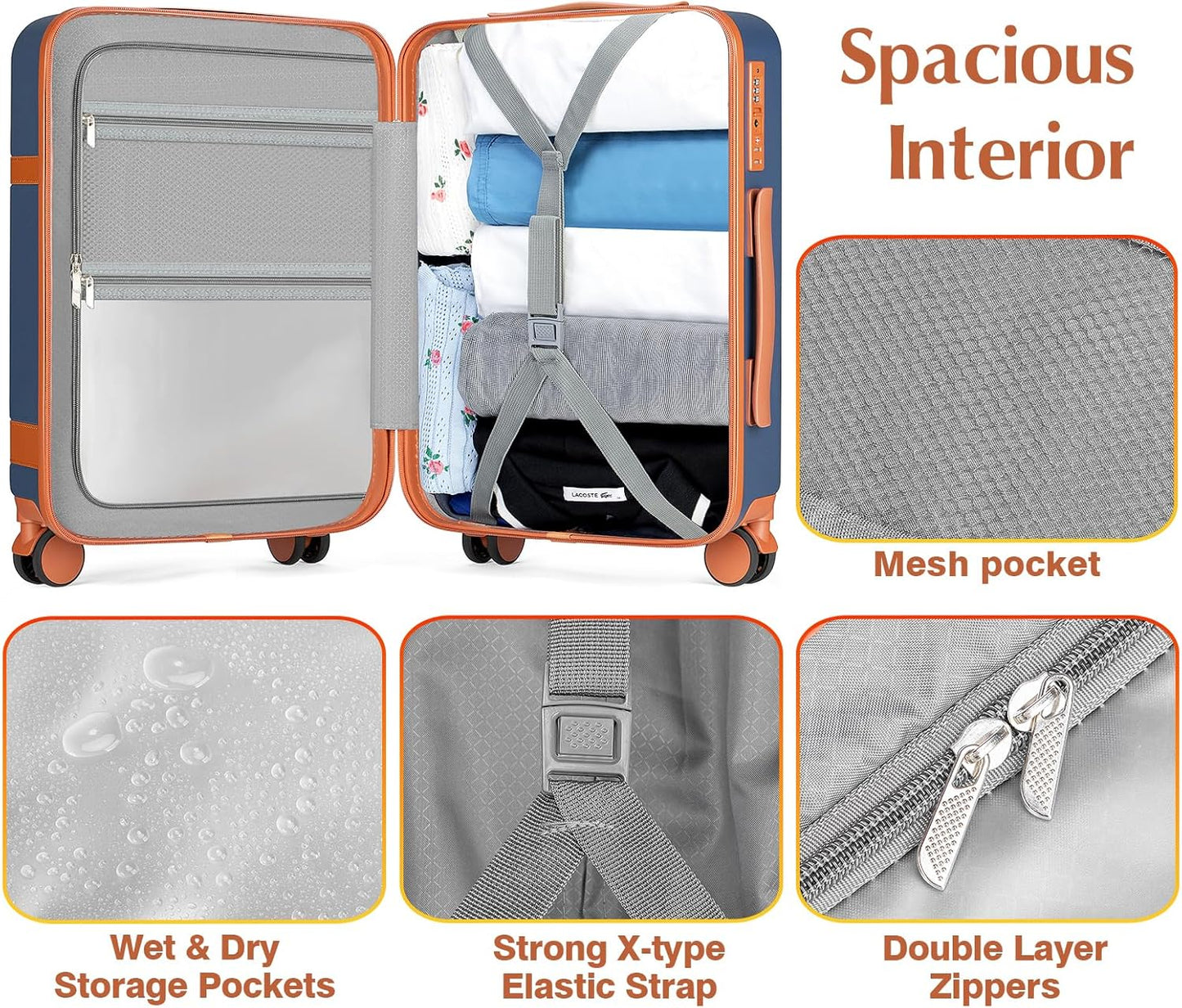 Lumesner Carry on Backpack, Extra Large 40L Flight Approved Travel Backpack for Men & Women