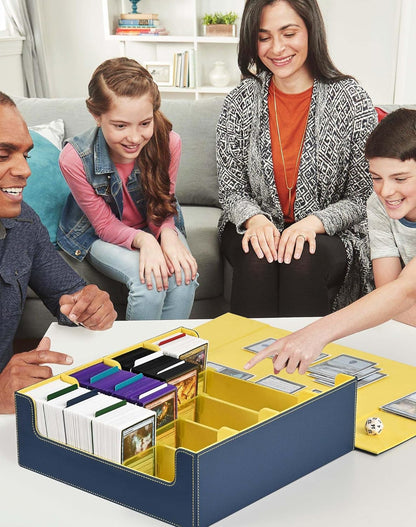 ZLCA Card Storage Box for MTG PTCG, Commander Deck Box Holds 3000+ Cards, Card Storage Case with 4 Stoppers, Card Organizer for TCG Sport Cards (Black)