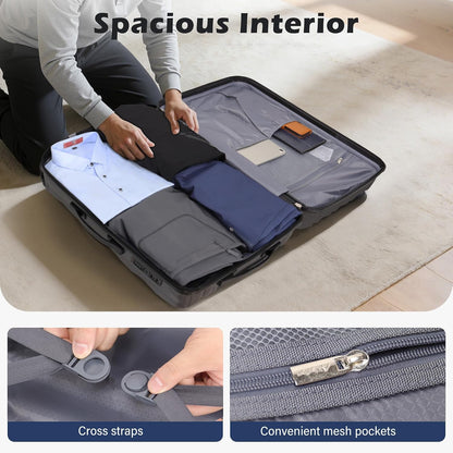 3-Piece Hardside Luggage Set with Spinner Wheels (Grey)