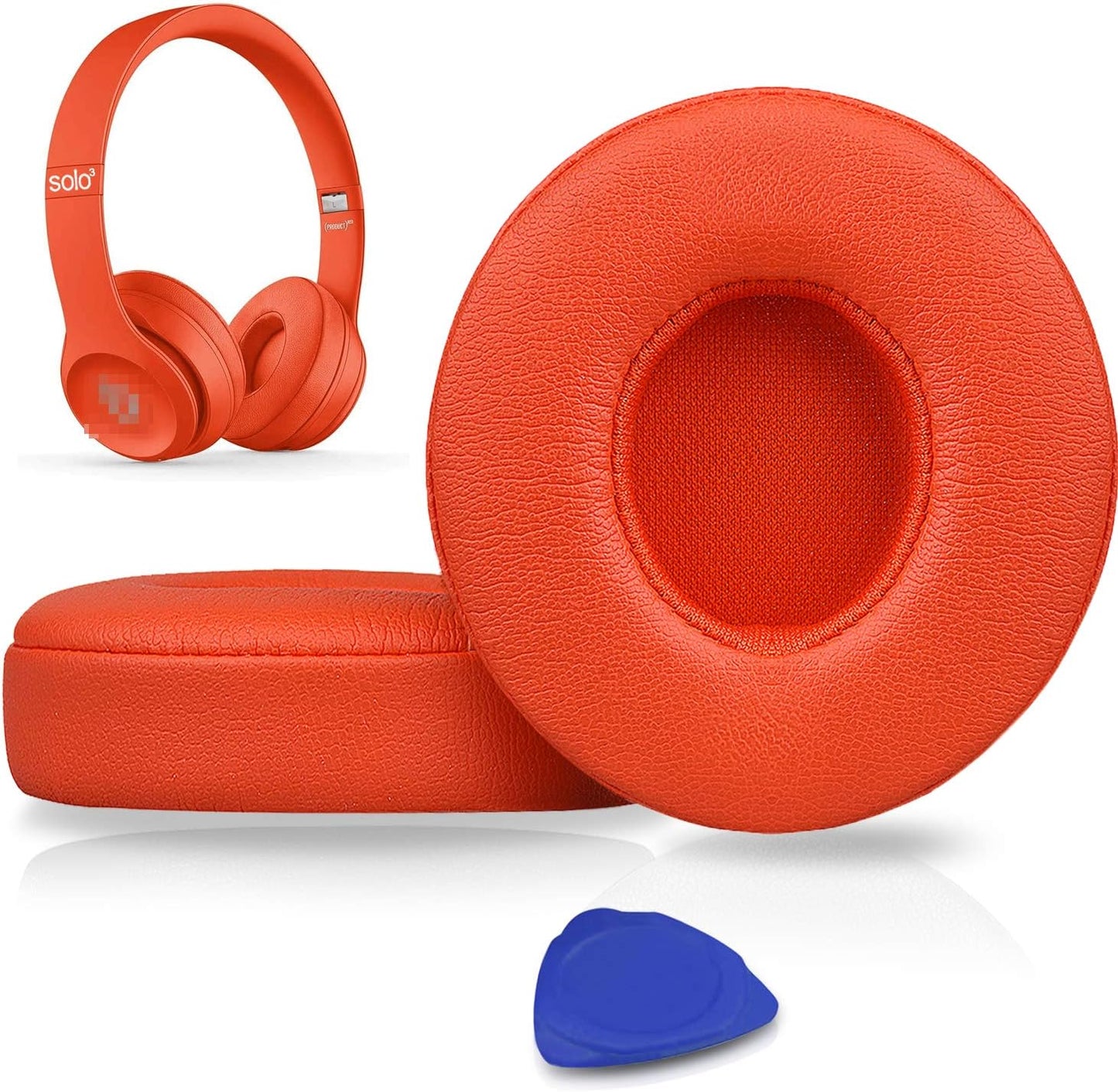 SoloWIT® Ear Pads Cushions Replacement, Earpads for Beats Solo 2 & Solo 3 Wireless On-Ear Headphones with Soft Protein Leather, Stronger Adhesive, Noise Isolation Memory Foam - Black