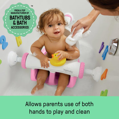 Summer Infant My Bath Seat for Sit-Up Baby Bathing, Sure & Secure Suction Cups, Backrest for Assisted Sitting, Easy Setup & Storage, Pink