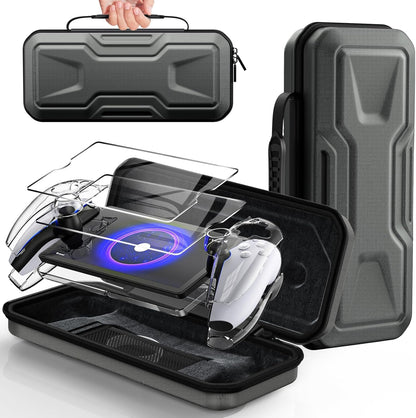 FYOUNG Carrying Case Accessories for PlayStation Portal, Full Protection Bundle with Tempered Glass Screen Protector, Protective Cover, Hard Shell Portable Travel Bag for PS5 Portal Remote Player