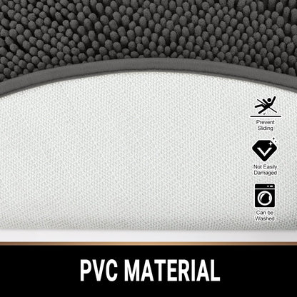 Soft Plush Chenille Bathroom Rug, Absorbent Microfiber Bath Mat, Machine Washable, Non-Slip Grip, Quick-Dry, Thick Shag Carpet Great for Bath, Shower Floor, Bedroom, or Door Mat (Beige, 17x24)