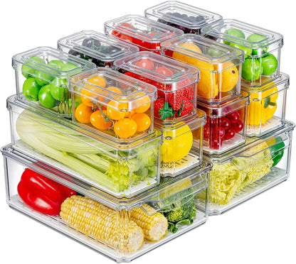 Pure Future 50-Piece Large Airtight Food Storage Containers with Lids, BPA-Free Stackable & Microwave Safe Kitchen Set for Meal Prep, Freezer Use - 25 Containers & Lids, Leakproof Design