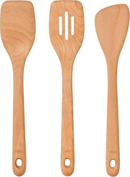 OXO Good Grips Wooden Spoon Set, 3-Piece, Brown