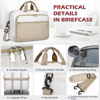 Laptop Bag 17 Inch Laptop Briefcase for Women Waterproof Computer Messenger Bag Professional Laptop Case for Business Work - PuriLite