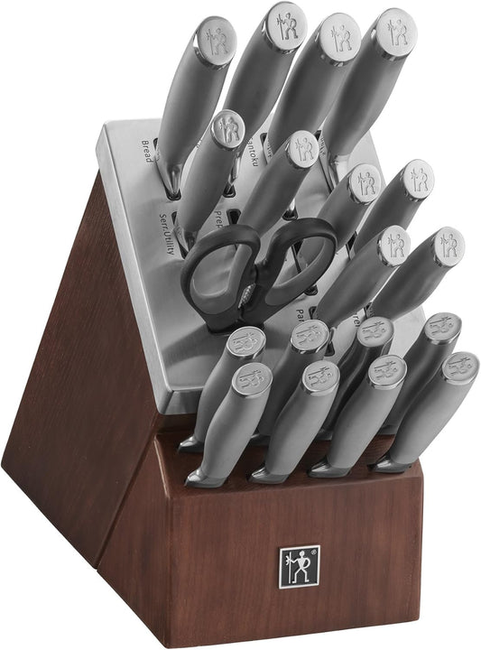 HENCKELS Forged Stainless Steel Modernist Self-Sharpening 20-Piece Knife Block Set - PuriLite