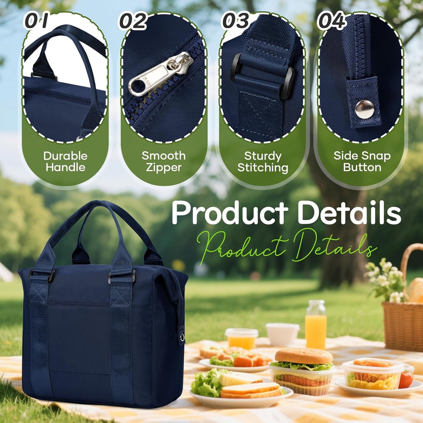 Lunch Bag Insulated Lunch Box Leakproof Lunch Tote Bags for Women Men,Portable Thermal Cooler Bag Lunch Containers with Shoulder Strap for Work, Family, Picnic, School, Outdoor,BBQ C2-Pinkpurple