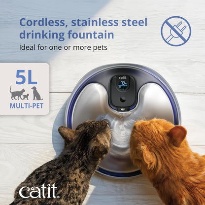 Catit PIXI Stainless Steel UVC Fountain, 5L (169oz)