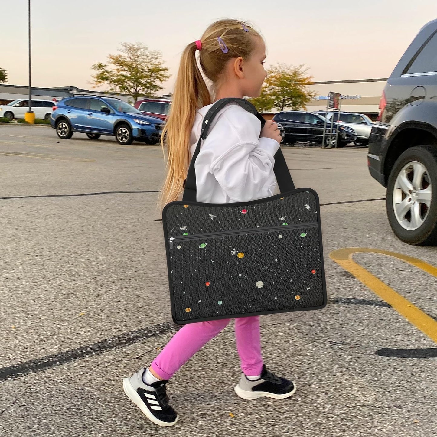 Kids Travel Tray for Car Seat | Portable Lap Desk with Dry Erase Drawing Board, Tablet Holder & Cooler Cup Holder